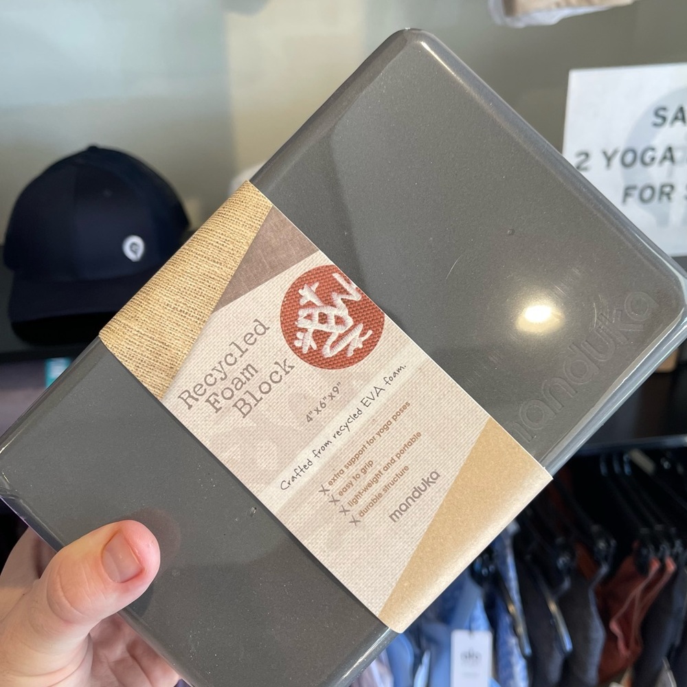 Manduka Thunder Grey Recycled Foam Yoga Block